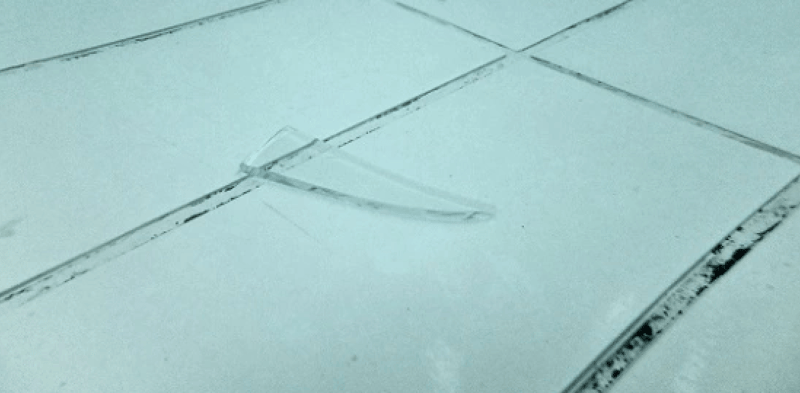 broken glass in swimming pool