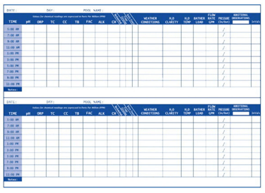 How Long to Keep Pool Chemical Log Sheets: Rules for Public and ...