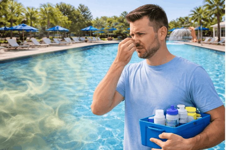 pool chlorine smell
