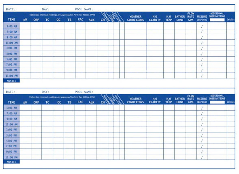 How Long to Keep Pool Chemical Log Sheets: Rules for Public and Commercial Pools